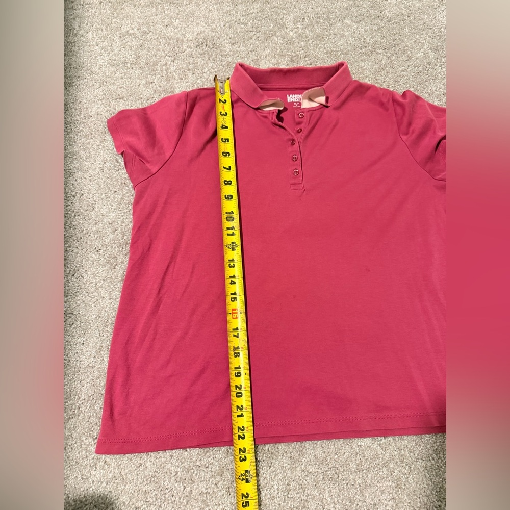 Lands’ End Red/Pink Collared Shirt – Size XL/P - Picture 6 of 8